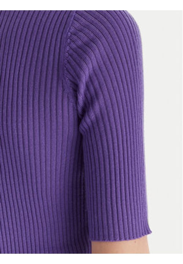 Pinko - PINKO Bluzka Tritone Maglia 102017 A18M Fioletowy Slim Fit. Kolor: fioletowy. Materiał: wełna