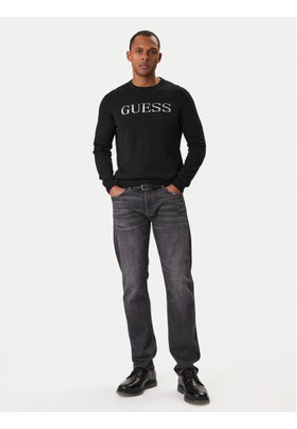 Guess Sweter M6RR19 Z4451 Czarny Regular Fit. Kolor: czarny. Materiał: bawełna