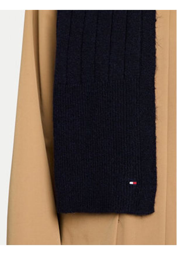 TOMMY HILFIGER - Tommy Hilfiger Szalik Flag Fluffy AW0AW17787 Granatowy. Kolor: niebieski. Materiał: materiał, poliester