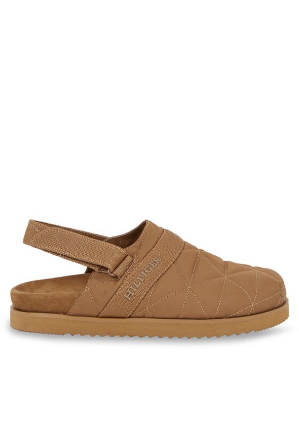 TOMMY HILFIGER - Tommy Hilfiger Klapki Warm Hilfiger Mule Sandal FM0FM04773 Brązowy. Kolor: brązowy. Materiał: materiał