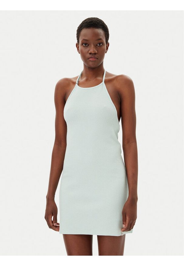 Calvin Klein Jeans Sukienka codzienna J20J225286 Niebieski Slim Fit. Okazja: na co dzień. Kolor: niebieski. Materiał: bawełna. Typ sukienki: proste. Styl: casual