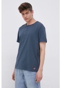 Lee Cooper - T-shirt bawełniany. Okazja: na co dzień. Kolor: niebieski. Materiał: bawełna. Długość: krótkie. Wzór: gładki. Styl: casual