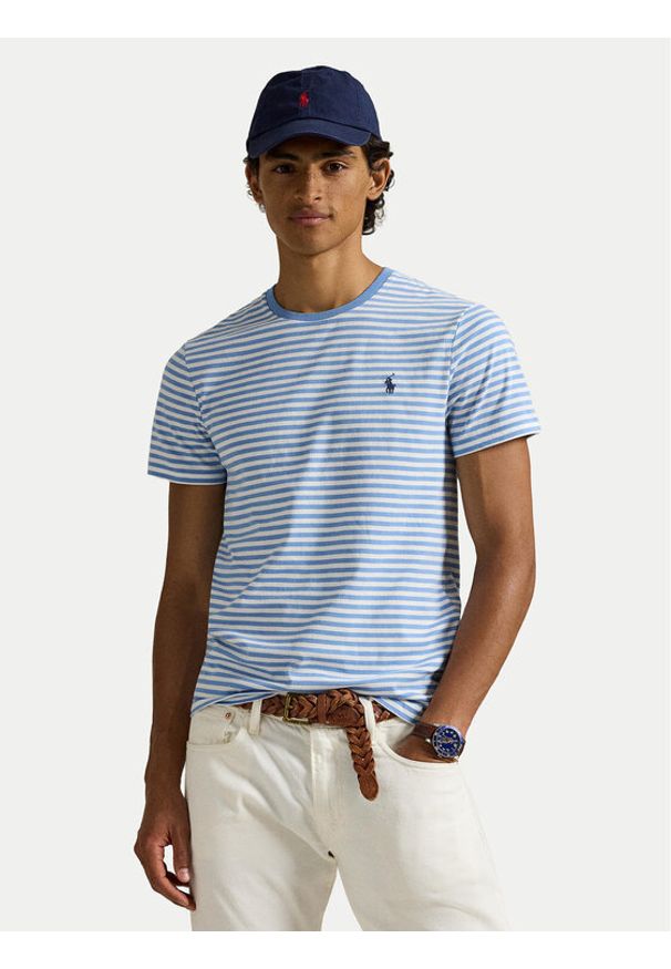 Polo Ralph Lauren T-Shirt 710956828007 Niebieski Regular Fit. Typ kołnierza: polo. Kolor: niebieski. Materiał: bawełna