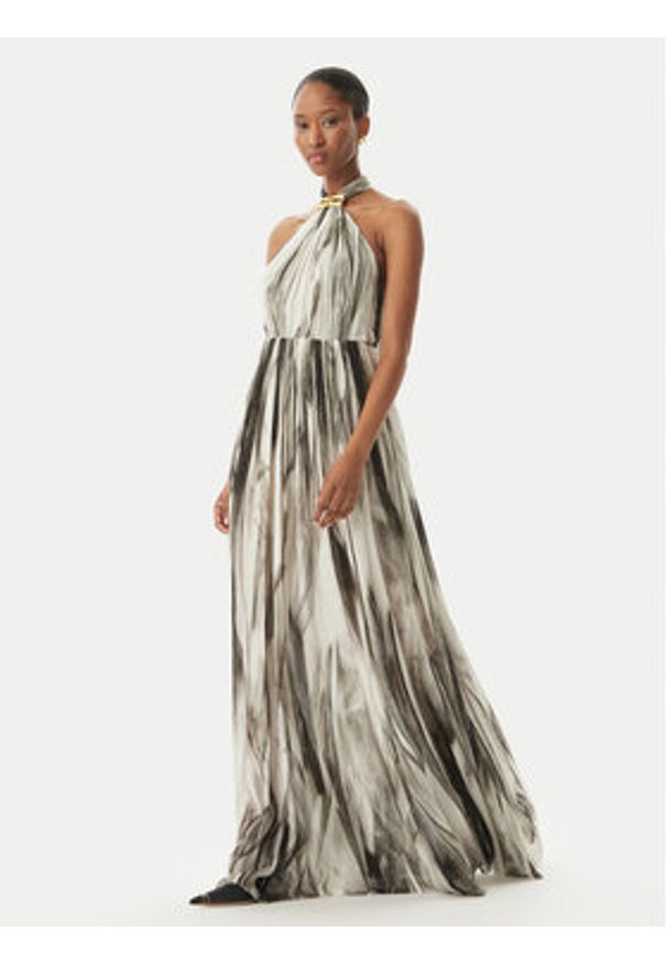 Elisabetta Franchi Sukienka letnia ABR4752E2 E84 Czarny Regular Fit. Kolor: czarny. Materiał: syntetyk. Sezon: lato