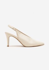 Renee - Beżowe Sandały Slingback na Obcasie Typu Szpilka Latira. Okazja: na randkę, na wesele, na imprezę, na studniówkę, na ślub cywilny. Zapięcie: pasek. Kolor: beżowy. Obcas: na obcasie. Styl: elegancki. Wysokość obcasa: średni