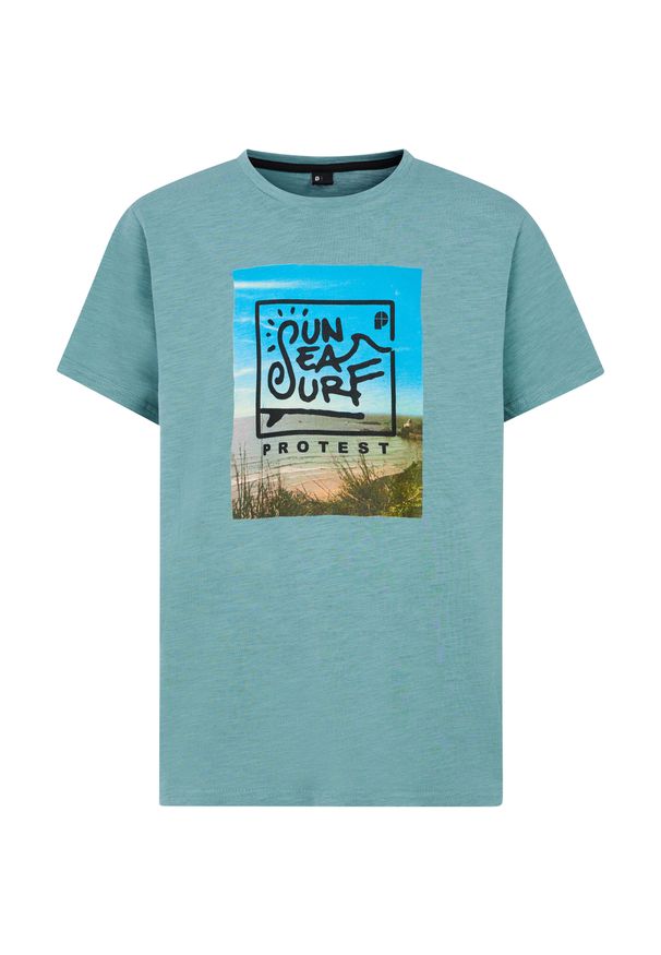 Protest - T-Shirt chłopięcy junior PROTEST PRTPeter. Kolor: wielokolorowy, niebieski, zielony. Sport: turystyka piesza