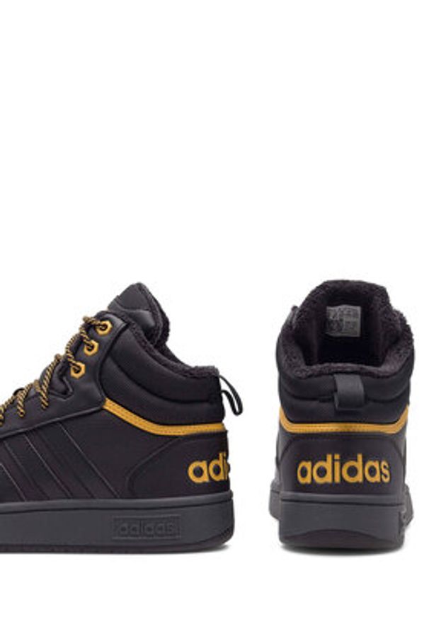 Adidas - adidas Sneakersy HOOPS 3.0 MID WINTER IG7928 Czarny. Kolor: czarny. Materiał: skóra