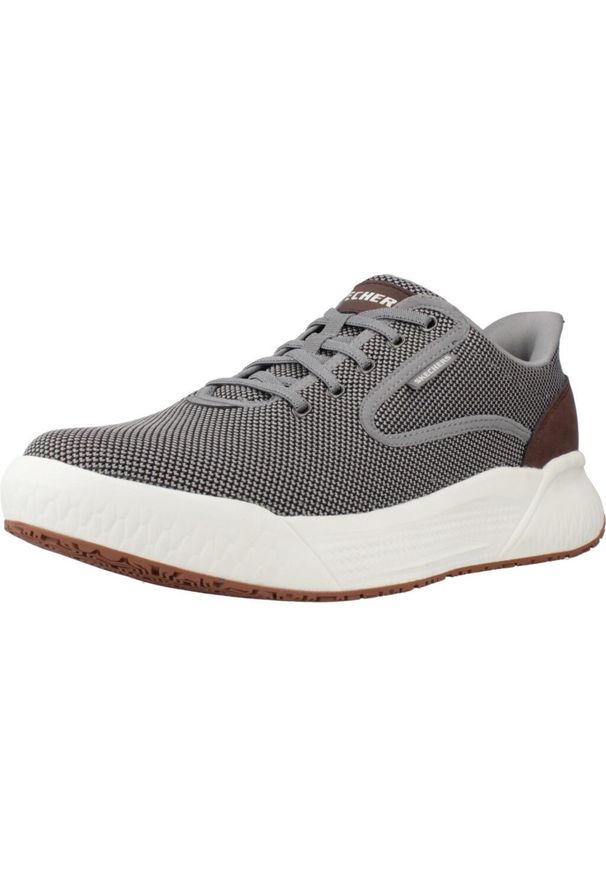 skechers - Kapcie SKECHERS SLIP-INS CYRUS SHAW Szary. Kolor: szary. Materiał: tkanina