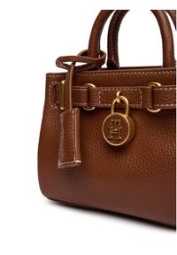 TOMMY HILFIGER - Tommy Hilfiger Torebka American Icon Micro Tote Leather AW0AW18167 Brązowy. Kolor: brązowy. Materiał: skórzane #4