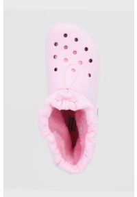 Crocs Śniegowce Classic Lined Neo Puff Boot 206630. Nosek buta: okrągły. Kolor: różowy. Materiał: guma. Obcas: na obcasie. Wysokość obcasa: niski #5