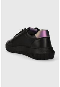 Calvin Klein Jeans sneakersy skórzane CHUNKY CUPSOLE LACEUP LTH WN kolor czarny YW0YW01202. Nosek buta: okrągły. Kolor: czarny. Materiał: skóra. Obcas: na platformie #3