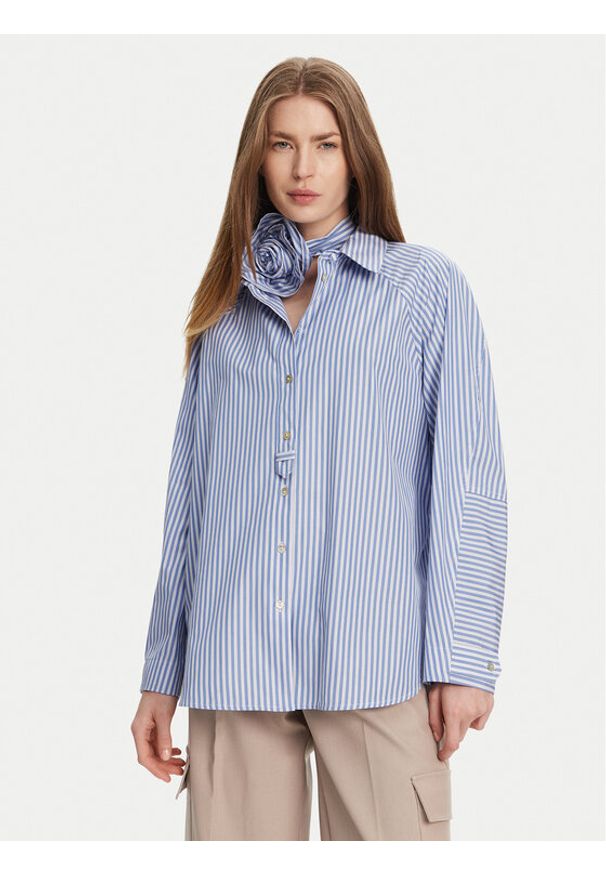 Marella Koszula Von 2513111014 Błękitny Relaxed Fit. Kolor: niebieski. Materiał: bawełna
