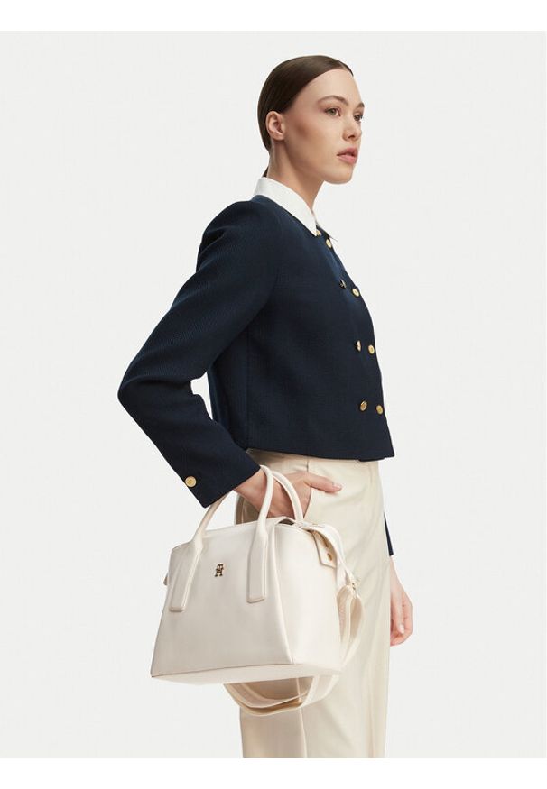 TOMMY HILFIGER - Tommy Hilfiger Torebka AW0AW18532 Kremowy. Kolor: kremowy. Materiał: skórzane