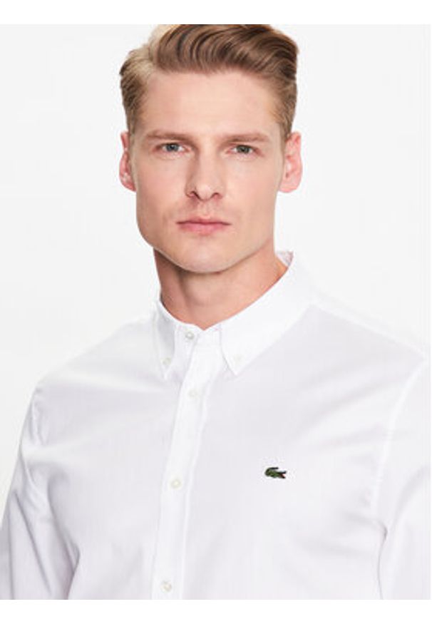 Lacoste Koszula CH2933 Biały Regular Fit. Kolor: biały. Materiał: bawełna