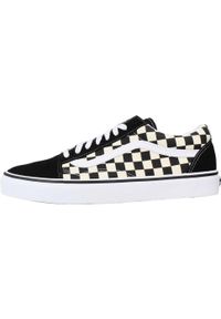 Tenisówki Vans Model Old Skool Primary Check Kolor Czarny. Wysokość cholewki: przed kostkę. Zapięcie: pasek. Kolor: czarny. Materiał: skóra, syntetyk, tkanina, materiał. Szerokość cholewki: normalna. Model: Vans Old Skool. Sport: turystyka piesza, skateboard