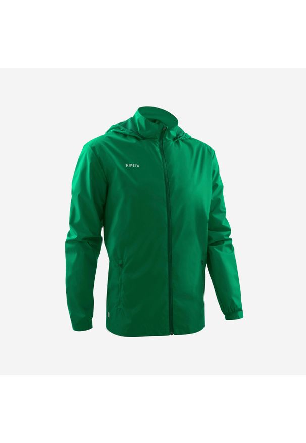 KIPSTA - Kurtka przeciwdeszczowa Kipsta Viralto Club. Kolor: zielony. Materiał: poliester, materiał. Sport: piłka nożna, fitness