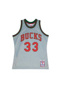 Mitchell & Ness - Koszulka NBA Milwaukee Bucks Kareem Abdul-Jabbar 75th NBA. Kolor: szary, wielokolorowy, zielony. Sport: koszykówka #1