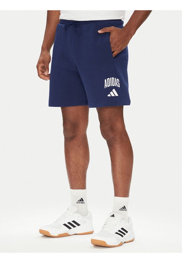 Adidas - adidas Szorty sportowe Collegiate JM1728 Niebieski Regular Fit. Kolor: niebieski. Materiał: bawełna. Styl: sportowy