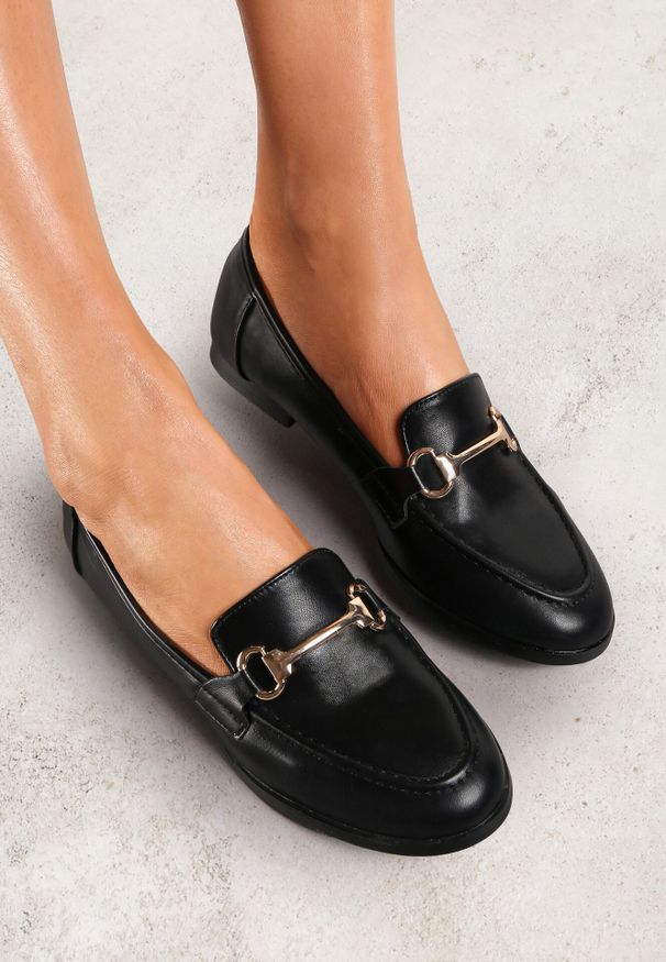 Born2be - Czarne Mokasyny Cortez. Okazja: do pracy, na co dzień. Kolor: czarny. Styl: elegancki, klasyczny, casual