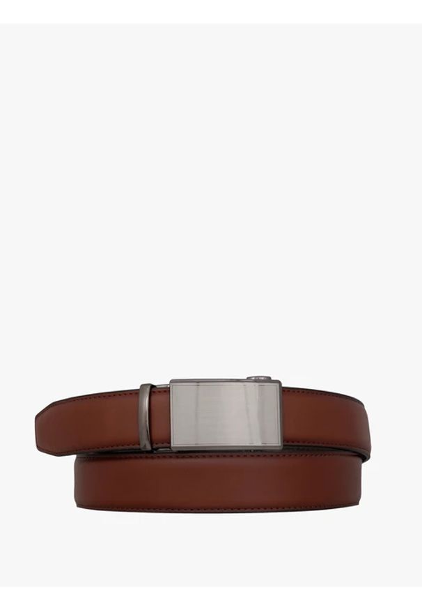 Ryłko - Brązowy pasek ze skóry licowej. Kolor: brązowy. Materiał: skóra. Styl: klasyczny, street