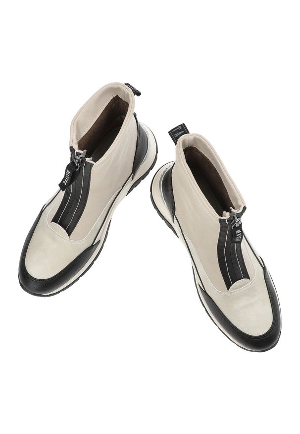 Białe Botki Mustang Ocieplane Obuwie Damskie. Okazja: na co dzień. Zapięcie: zamek. Kolor: biały. Materiał: syntetyk, materiał. Styl: casual