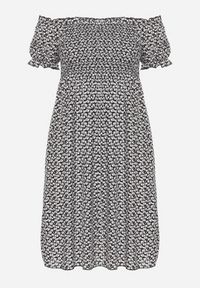 Born2be - Czarna Wiskozowa Sukienka Typu Hiszpanka w Kwiaty Lunirella. Okazja: na co dzień. Typ kołnierza: dekolt hiszpanka. Kolor: czarny. Materiał: wiskoza. Długość rękawa: krótki rękaw. Wzór: kwiaty. Sezon: lato. Styl: casual, elegancki #7