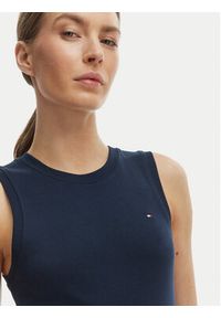 TOMMY HILFIGER - Tommy Hilfiger Top WW0WW47806 Granatowy Slim Fit. Kolor: niebieski. Materiał: bawełna #5