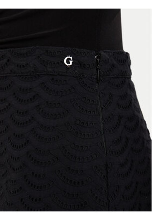 Guess Spódnica midi W6GD40 W1882 Czarny Regular Fit. Kolor: czarny. Materiał: bawełna