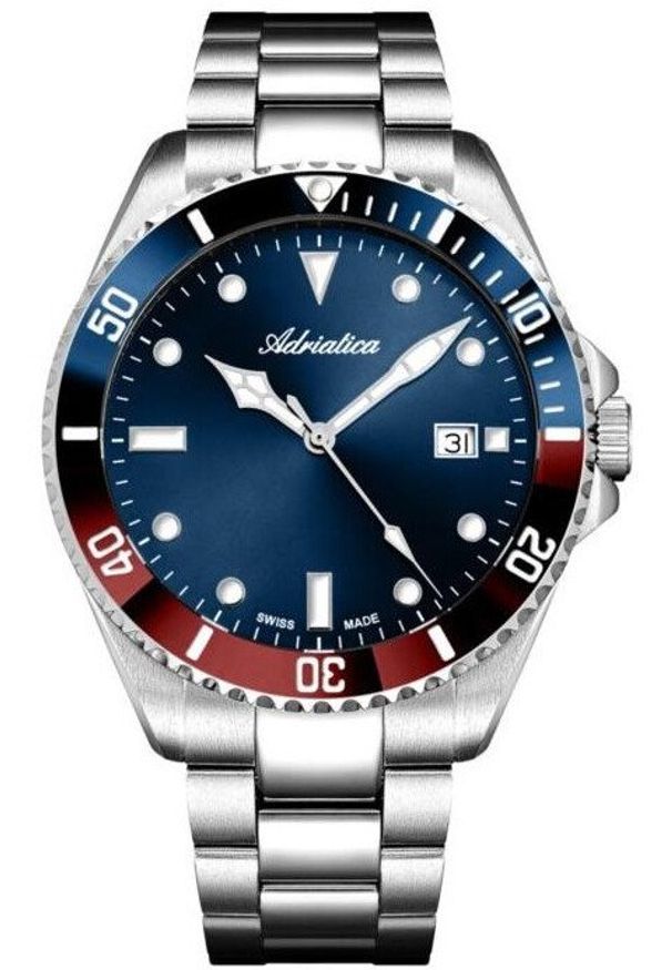 Zegarek męski Adriatica A8347.T195QR srebrny. Kolor: srebrny