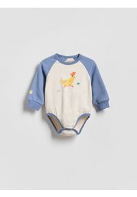 Reserved - Bawełniane body z nadrukiem - kremowy. Kolor: kremowy. Materiał: bawełna. Wzór: nadruk #1