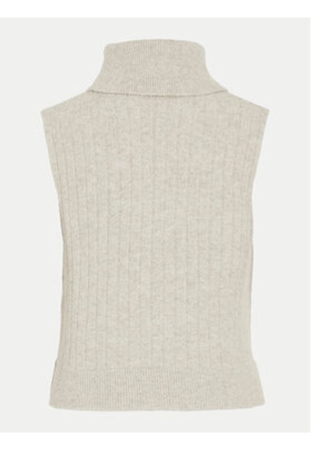 Vila Golf Beluna 14094218 Beżowy Regular Fit. Typ kołnierza: golf. Kolor: beżowy. Materiał: syntetyk