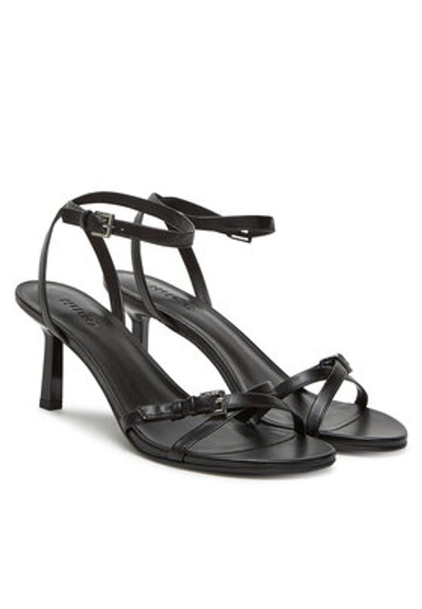 Hugo - HUGO Sandały Katniss 50542112 Czarny. Kolor: czarny. Materiał: skóra