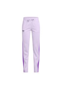 Spodnie sportowe dziewczęce Under Armour Armour Fleece Pants - fioletowe. Kolor: fioletowy. Materiał: polar, poliester