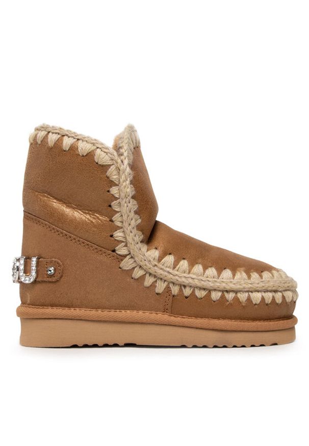Mou Śniegowce Eskimo18 FW101036B Brązowy. Kolor: brązowy. Materiał: zamsz, skóra