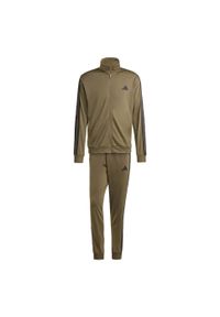 Adidas - Dres Sportswear Basic 3-Stripes Tricot. Kolor: beżowy. Materiał: dresówka