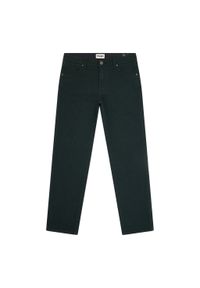 Wrangler - WRANGLER GREENSBORO MĘSKIE SPODNIE MATERIAŁOWE MATERIAŁ CHINO SCARAB 112358920 W15Q008868. Materiał: materiał #3