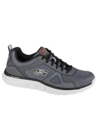 skechers - Skechers Track-Scloric, męskie buty treningowe, Szare. Kolor: wielokolorowy, szary, czarny. Materiał: tkanina. Sport: fitness