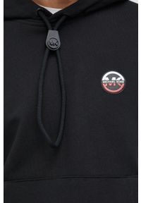 Michael Kors bluza męska kolor czarny z kapturem gładka. Typ kołnierza: kaptur. Kolor: czarny. Wzór: gładki