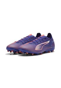 Puma - Buty piłkarskie ULTRA 5 MATCH MG PUMA Lapis Lazuli White Sunset Glow Blue Pink. Kolor: biały, różowy, niebieski, wielokolorowy. Sport: piłka nożna