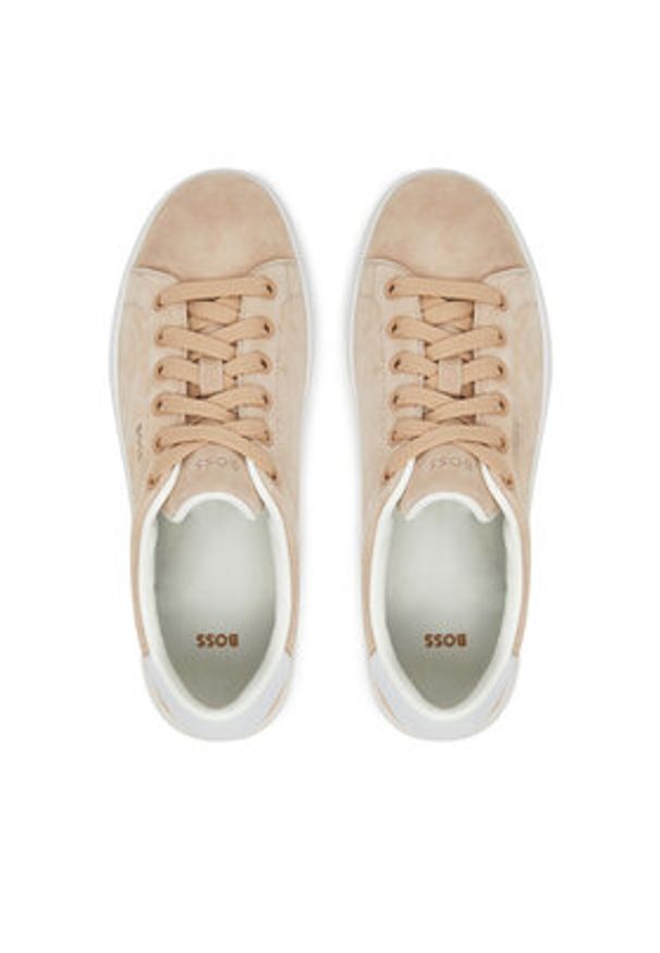 BOSS Sneakersy Kieran_Tenn_sdW 50541646 Beżowy. Kolor: beżowy. Materiał: skóra, zamsz