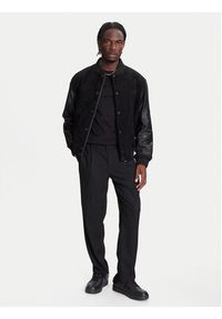 Hugo - HUGO Kurtka skórzana Laxe 50541881 Czarny Regular Fit. Kolor: czarny. Materiał: skóra