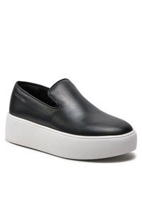 Calvin Klein Tenisówki FLATFORM CUPSOLE SLIP ON LTH HW0HW01893 Czarny. Zapięcie: bez zapięcia. Kolor: czarny. Materiał: skóra