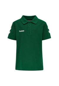 Koszulka tenisowa polo dla dzieci Hummel Go Kids Cotton Polo. Typ kołnierza: polo. Kolor: zielony, biały, wielokolorowy. Sport: tenis #1