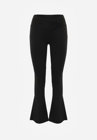 Renee - Czarne Legginsy High Waist o Fasonie Flare Shylenne. Okazja: na co dzień. Stan: podwyższony. Kolor: czarny. Długość: krótkie. Styl: casual #8