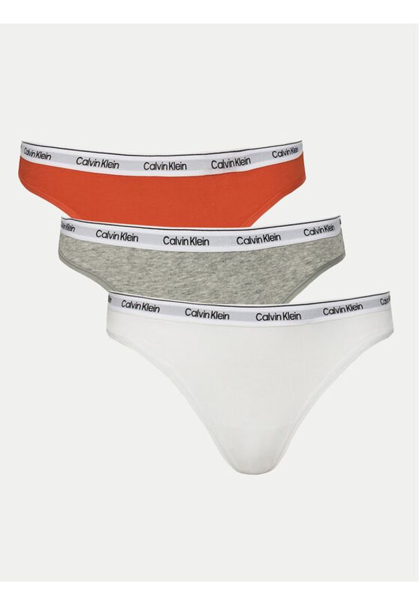 Calvin Klein Underwear Komplet 3 par stringów 000QD5209E Kolorowy. Materiał: bawełna. Wzór: kolorowy