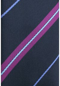 Klasyczny Krawat Klubowy - Alties - Granat w Prążek. Kolor: niebieski. Materiał: tkanina. Wzór: prążki. Styl: klasyczny #4