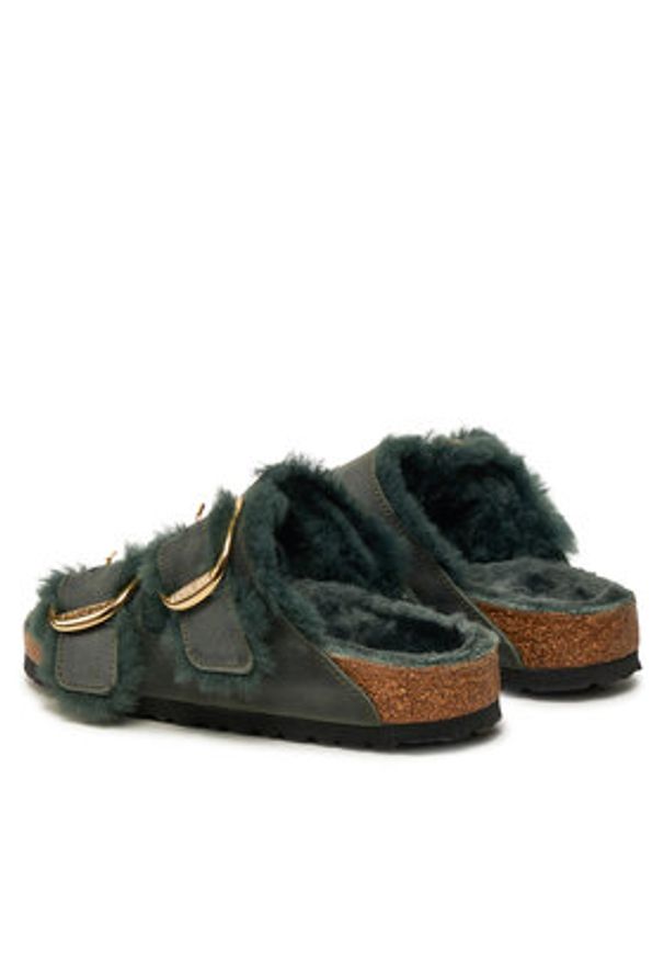 Birkenstock Klapki Arizona Bb Shearling Leoi 1028070 Zielony. Kolor: zielony. Materiał: skóra