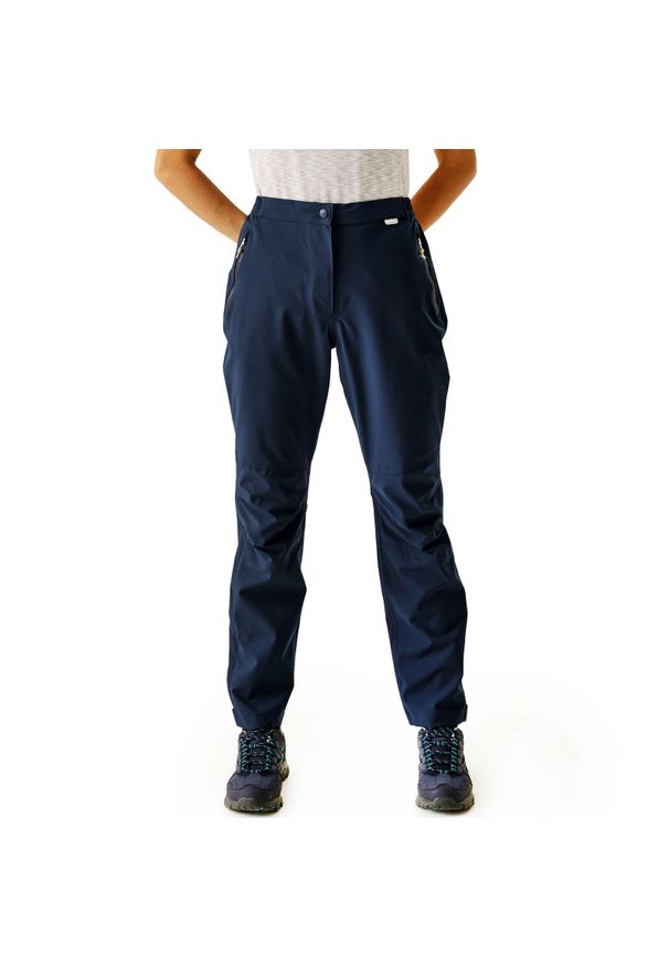 Regatta - Damskie spodnie ochronne wodoodporne Highton czarne. Kolor: niebieski. Sezon: lato. Sport: turystyka piesza