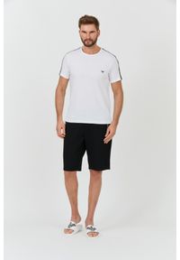 Emporio Armani - EMPORIO ARMANI Biały męski t-shirt bande logo, Rozmiar XL. Kolor: biały #4