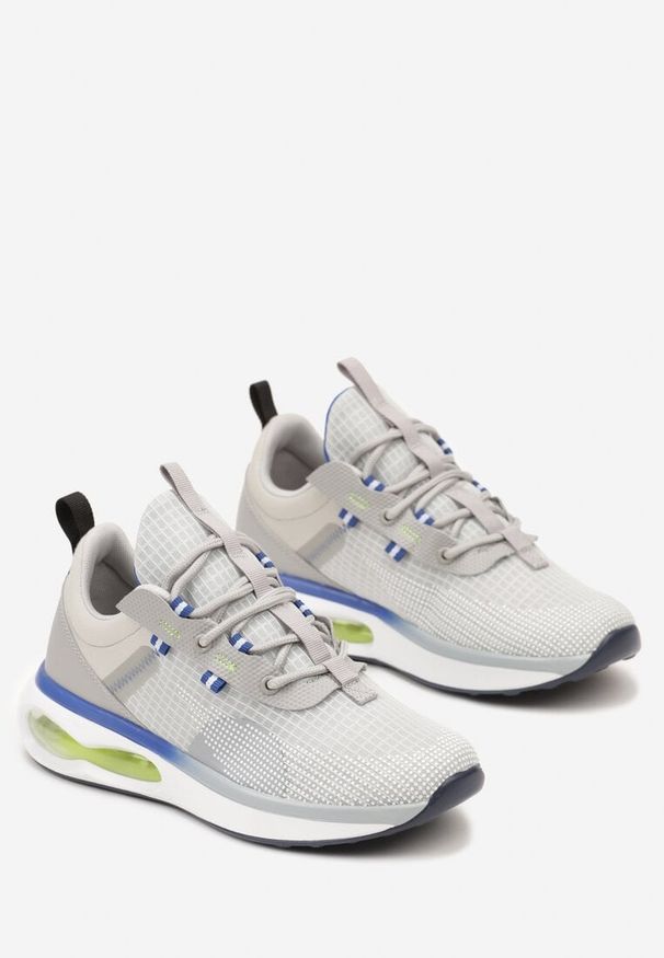 Renee - Szare Buty Sportowe Sneakersy Sznurowane z Air Podeszwą Risane. Okazja: na co dzień. Kolor: szary